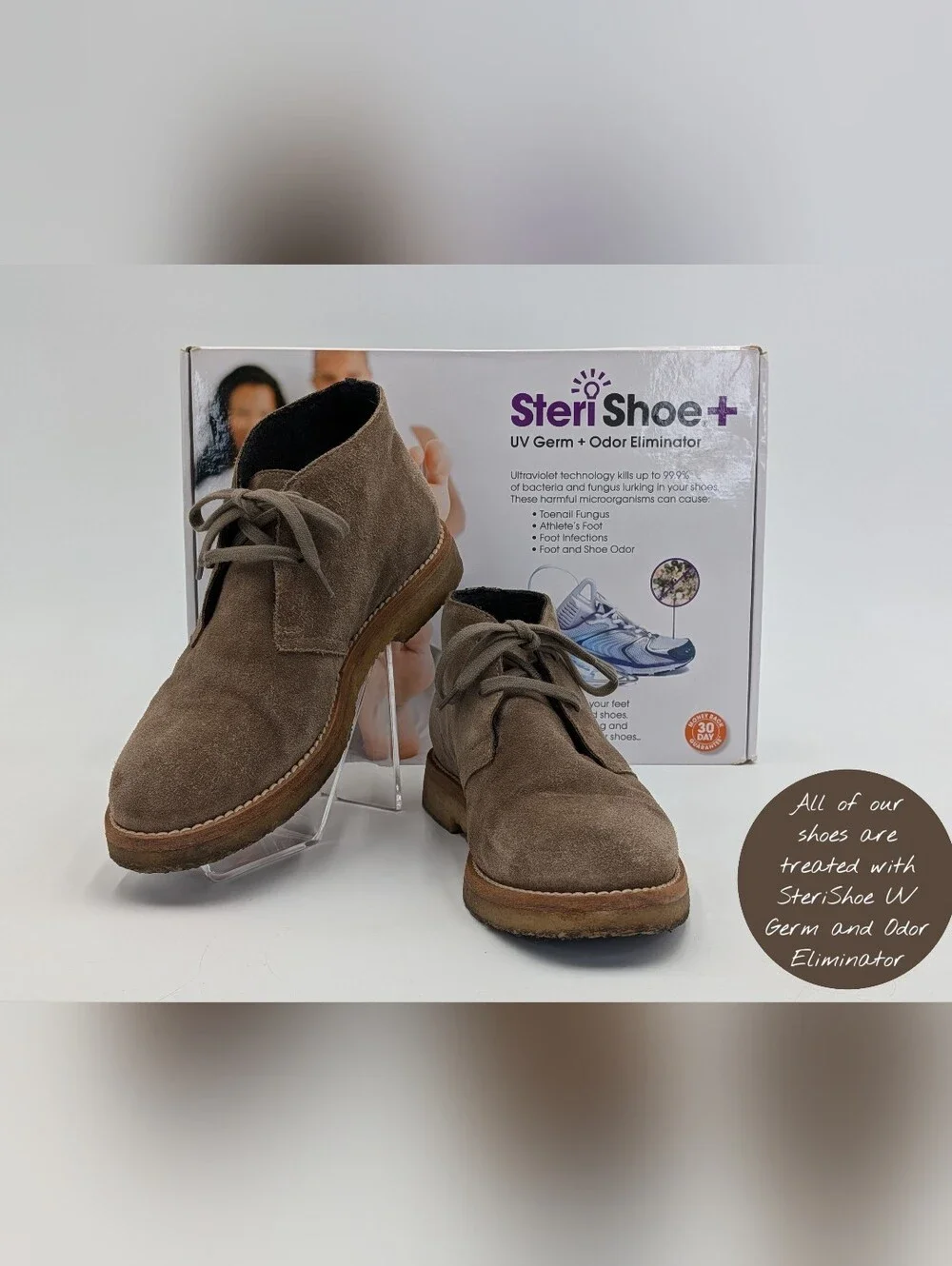 Vince Suede Desert Chukka Boot Sz 7.5 Women Mushroom Taupe Crepe Sole Made Italy